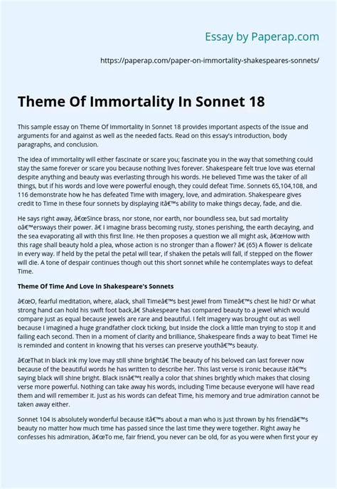 sonnets for immortality of sorts